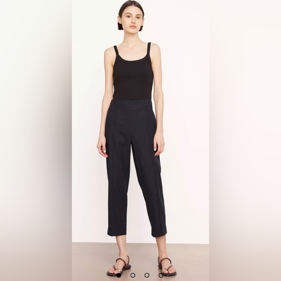 Vince Linen-Blend Tapered Pull-On Pant, Marina - XS - Picture 2 of 12